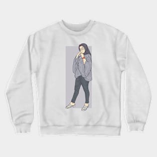 Grey Outfit Lady Crewneck Sweatshirt